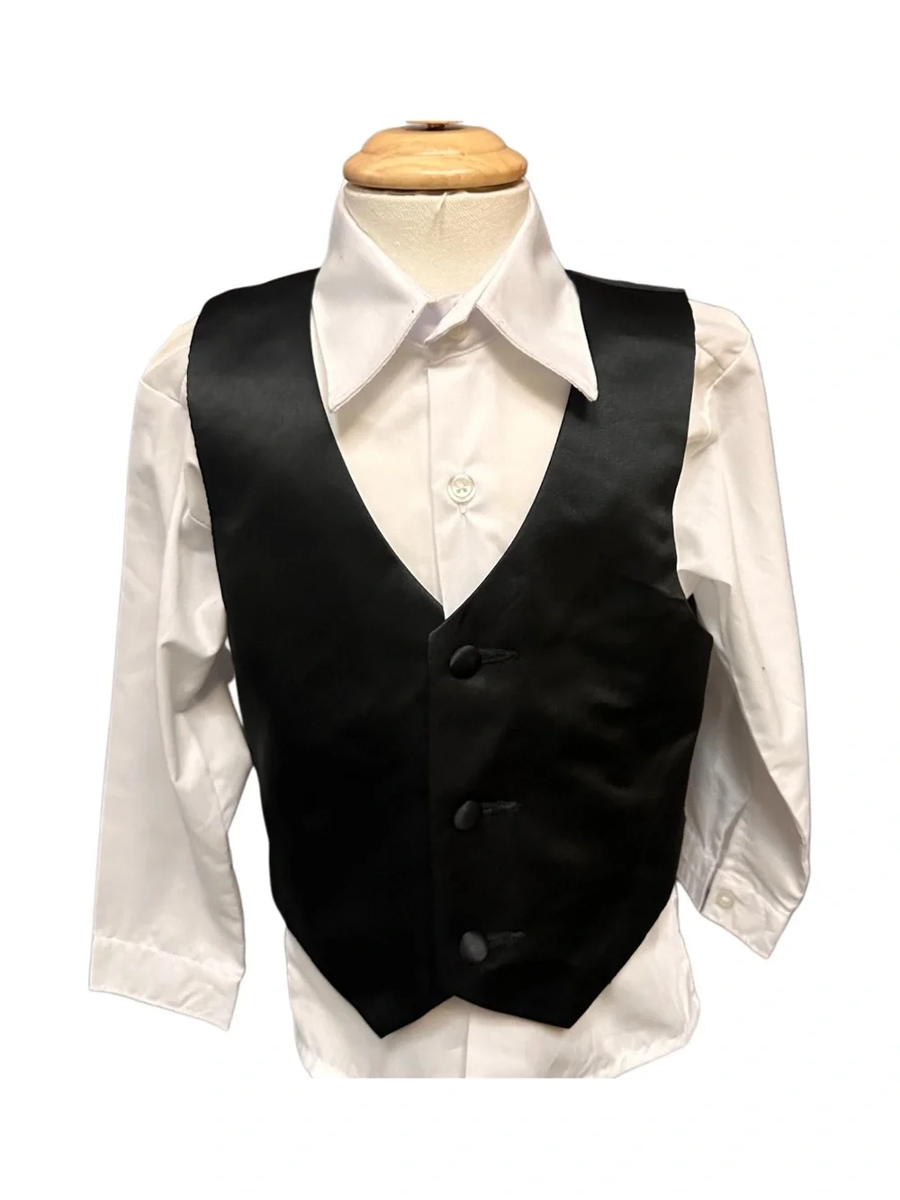 Black Boys' Tuxedo Jacket, Pants & Vest Set